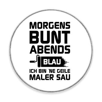 Geile Maler Sau - Runder Kühlschrankmagnet - Weiß - Vorne