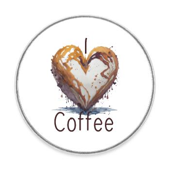 I love coffee - Round  fridge magnet - white - Front