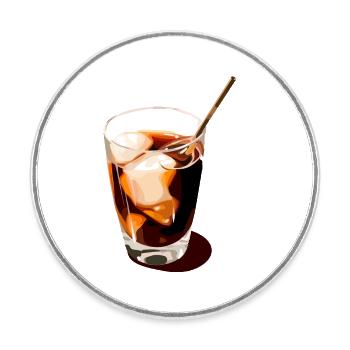 Kaffeegetränk Illustration - Runder Kühlschrankmagnet - Weiß - Vorne