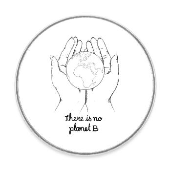 There is no planet b - Runder Kühlschrankmagnet - Weiß - Vorne