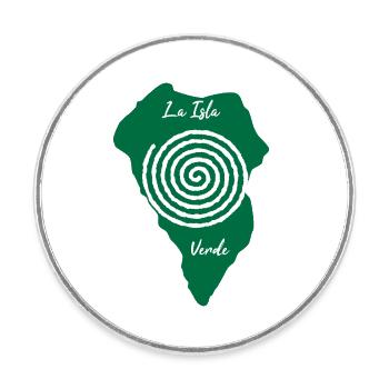 La Isla Verde La Palma Contour Dessin en spirale - Magnet rond - blanc - Devant