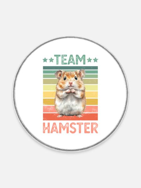 Hamster - Runder Kühlschrankmagnet - Weiß