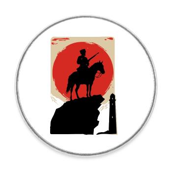 Abrek - Round  fridge magnet - white - Front