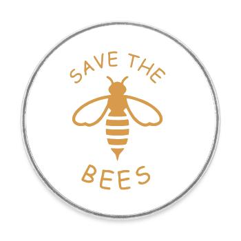 Éco-conception Sauvons les abeilles - Magnet rond - blanc - Devant