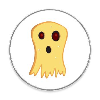 cheese ghost halloween - Round  fridge magnet - white - Front