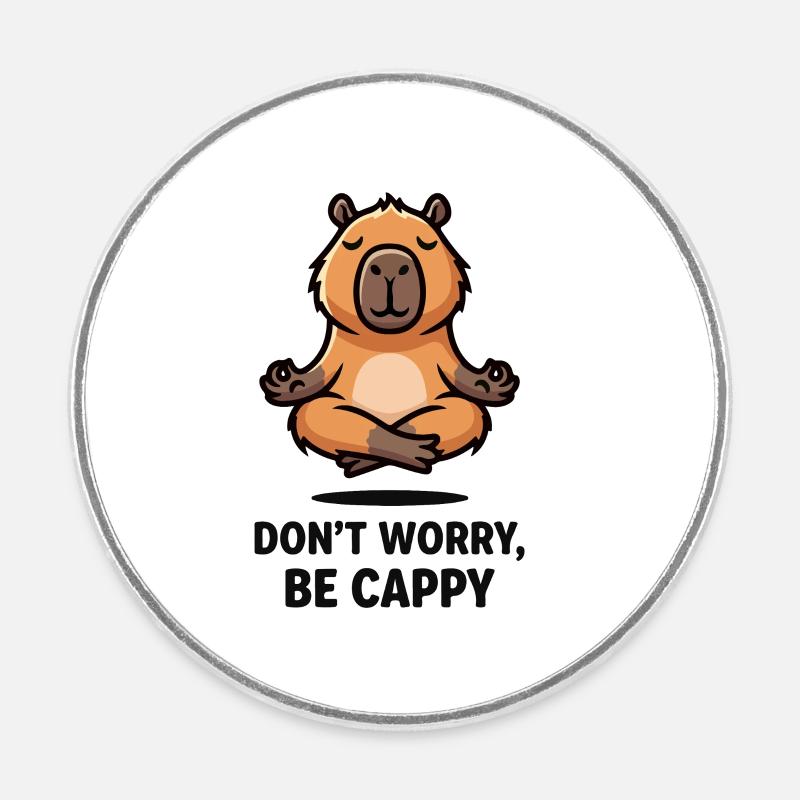 Chill Capybara - Magnet rond - blanc