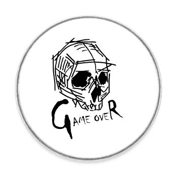 Fin du jeu - Magnet rond - blanc - Devant