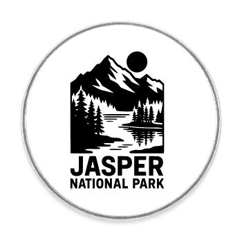 Parc national Jasper - Magnet rond - blanc - Devant