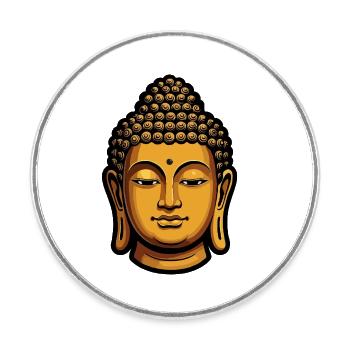 Golden Buddha Meditation Aura - Round  fridge magnet - white - Front