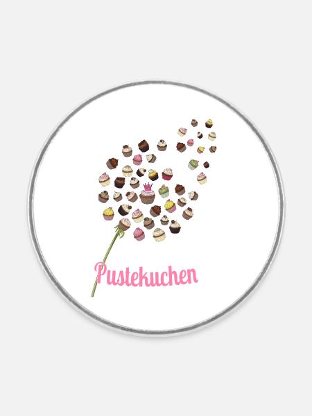 Pustekuchen – Lustiges Cupcake Design - Runder Kühlschrankmagnet - Weiß