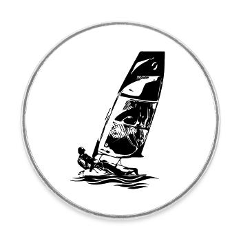 Open Skiff Segeljolle Segelboot Regattasegeln Kids - Runder Kühlschrankmagnet - Weiß - Vorne