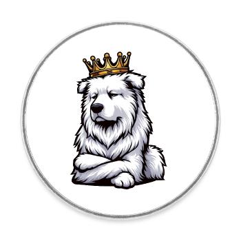 Chiens bergers blancs bergers - Magnet rond - blanc - Devant