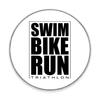 Triathlon Natation Course Cyclisme - Magnet rond - blanc - Devant