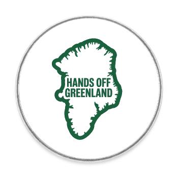 Hände weg von Grönland! - Grönland / Grønland - Runder Kühlschrankmagnet - Weiß - Vorne