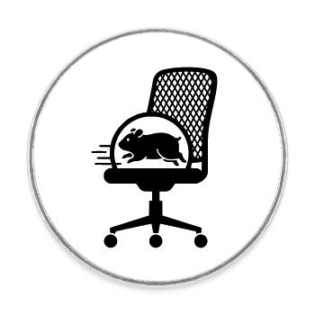 Hamster Wheel Office Chair Stress - Round  fridge magnet - white - Front