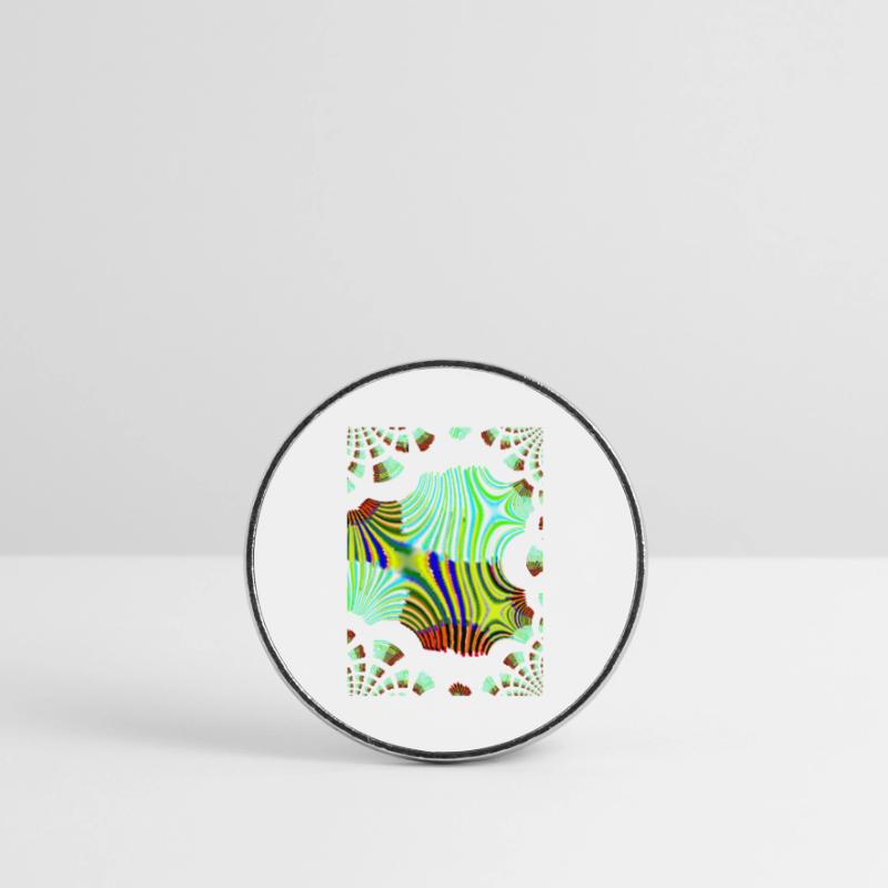 Psychedelic Neon Waves Pattern Round  fridge magnet