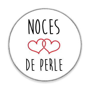 Pearl Wedding 30 Years - Round  fridge magnet - white - Front
