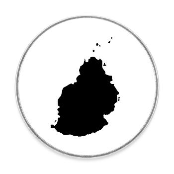 Mauritius map - Round  fridge magnet - white - Front