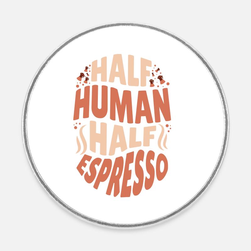 Espresso - Kaffee  - Runder Kühlschrankmagnet - Weiß