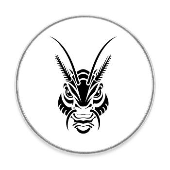 Mystische Insekten Maske Tattoo Stil - Runder Kühlschrankmagnet - Weiß - Vorne