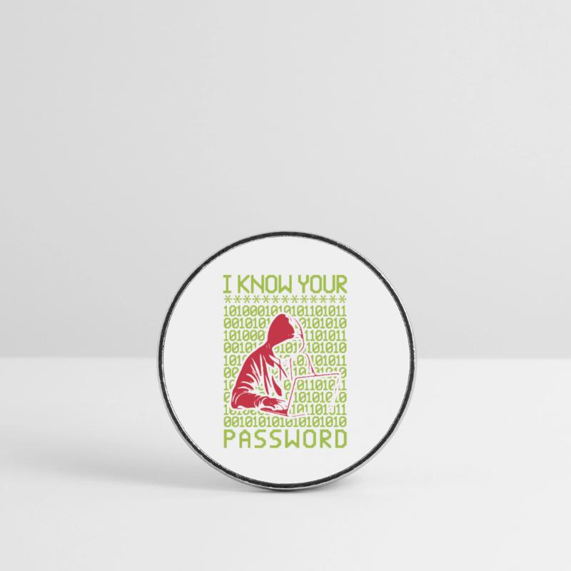 Hacker Hacking Programmer Linux Password Hacker Round  fridge magnet