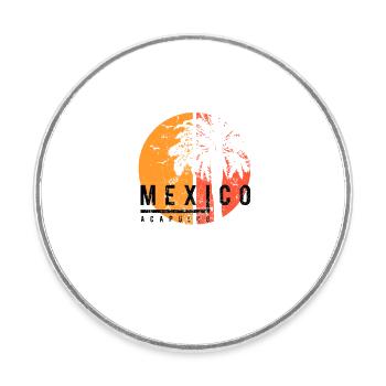 Artistic Acapulco Mexico Cool Palm Tree Vacation - Round  fridge magnet - white - Front
