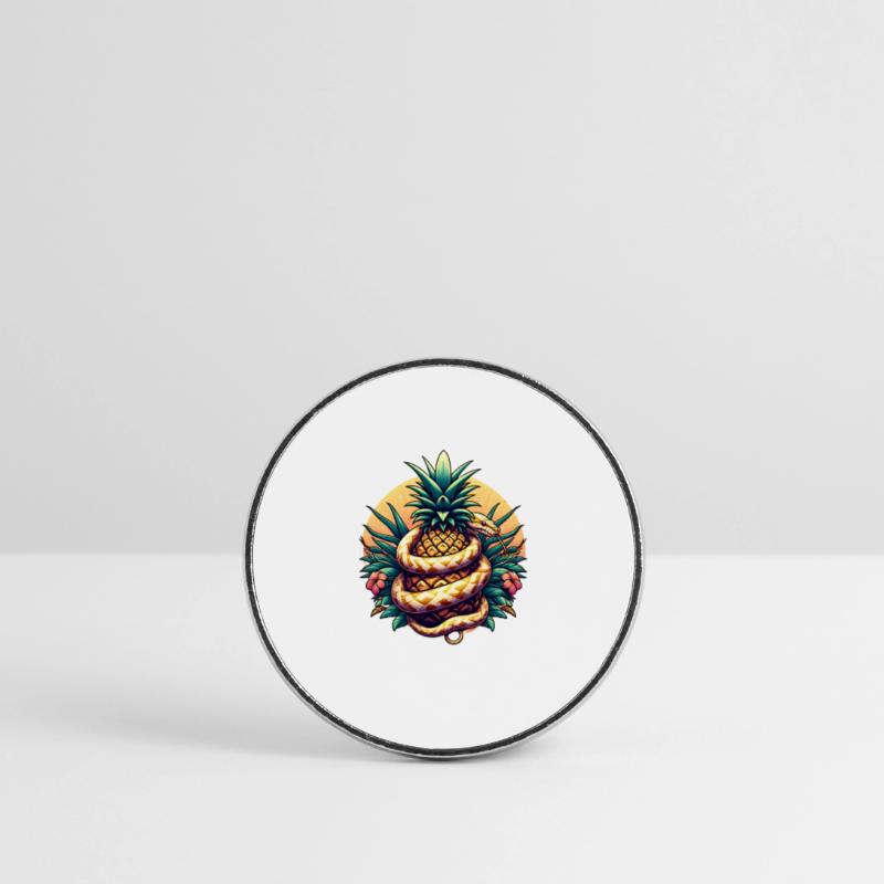Python autour de l’ananas Magnet rond