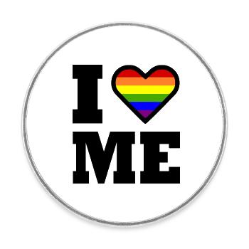 I love me - Runder Kühlschrankmagnet - Weiß - Vorne