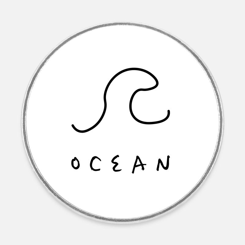 Ocean wave - Magnet rond - blanc