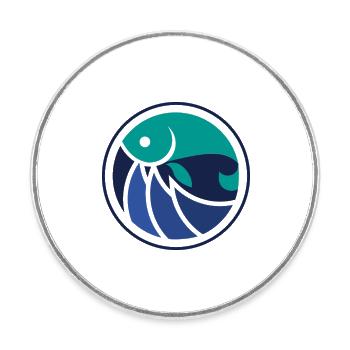 fishing fishing fishing motif logo - Round  fridge magnet - white - Front