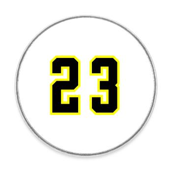 23 Number Jersey - Round  fridge magnet - white - Front