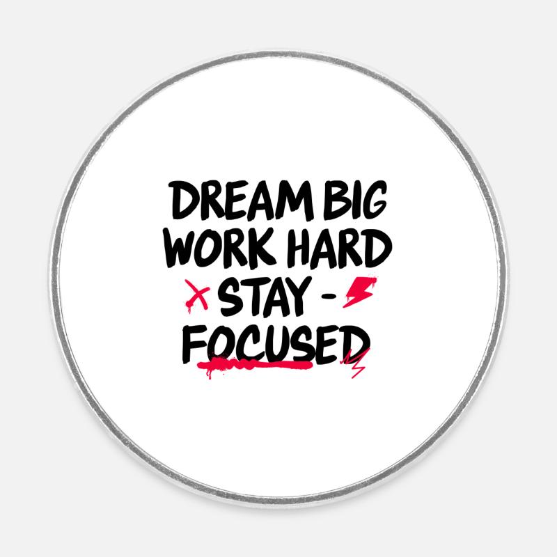 dream big - Round  fridge magnet - white
