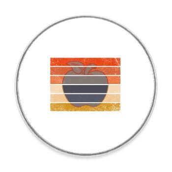 Vintage Apfel Retro Apple - Runder Kühlschrankmagnet - Weiß - Vorne