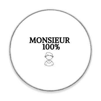 Mr. 100% - Round  fridge magnet - white - Front