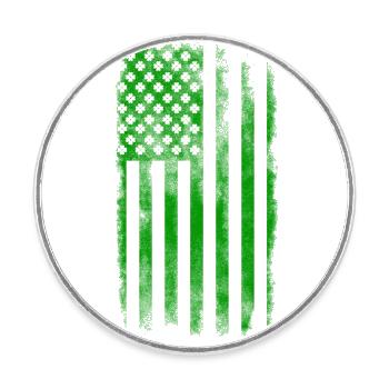 Irisch-amerikanische St. Patrick's Day-Flagge gewaschen - Runder Kühlschrankmagnet - Weiß - Vorne