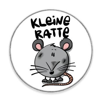 Ratte Klein - Runder Kühlschrankmagnet - Weiß - Vorne