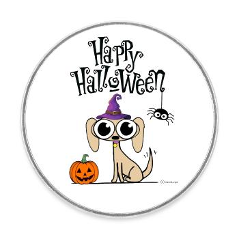 Happy Halloween - Runder Kühlschrankmagnet - Weiß - Vorne