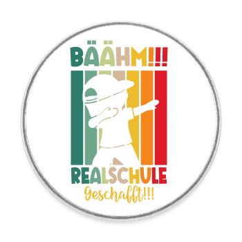 Bäm Realschule Geschafft 2024 - Runder Kühlschrankmagnet - Weiß - Vorne