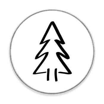 Tree Fir Tree Christmas Tree Christmas Tree - Round  fridge magnet - white - Front