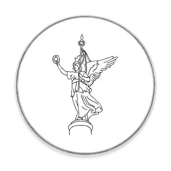 Goldelse auf Siegesäule - Runder Kühlschrankmagnet - Weiß - Vorne