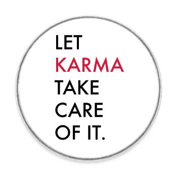karma - Round  fridge magnet - white - Front