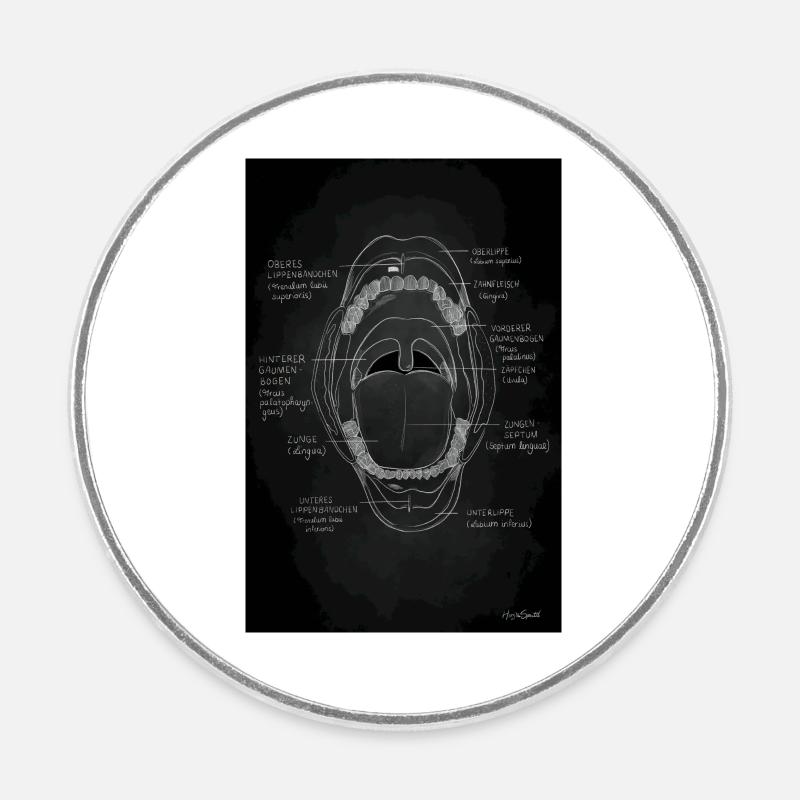 Cavité buccale - Magnet rond - blanc