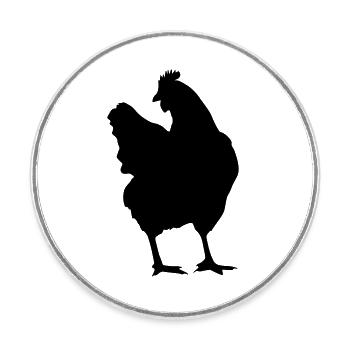 chicken - Round  fridge magnet - white - Front