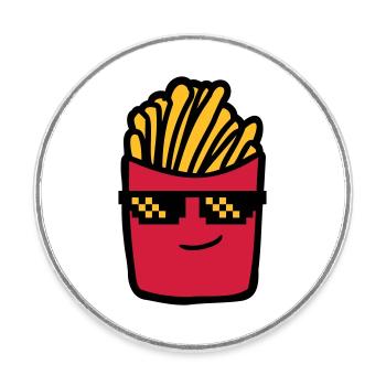 Cool Pommes Frites - Runder Kühlschrankmagnet - Weiß - Vorne