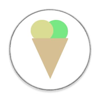 Eis in der Waffel - Runder Kühlschrankmagnet - Weiß - Vorne