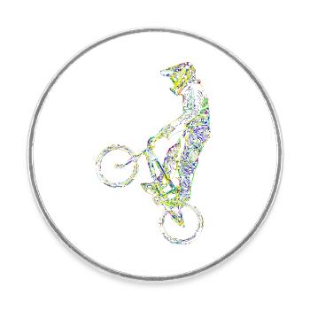 bmx racing - Magnet rond - blanc - Devant