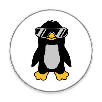 Sunglasses Penguin cool design - Round  fridge magnet - white - Front