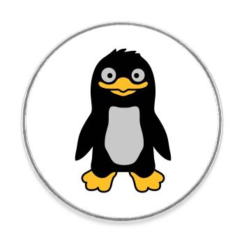 Funny funny penguin grins - Round  fridge magnet - white - Front