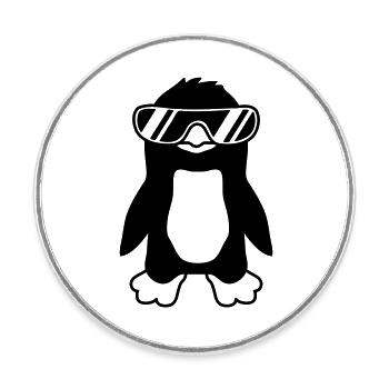 Cool Design Sunglasses Penguin - Round  fridge magnet - white - Front