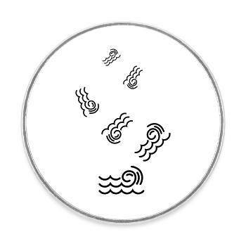 Icône d’onde - Magnet rond - blanc - Devant